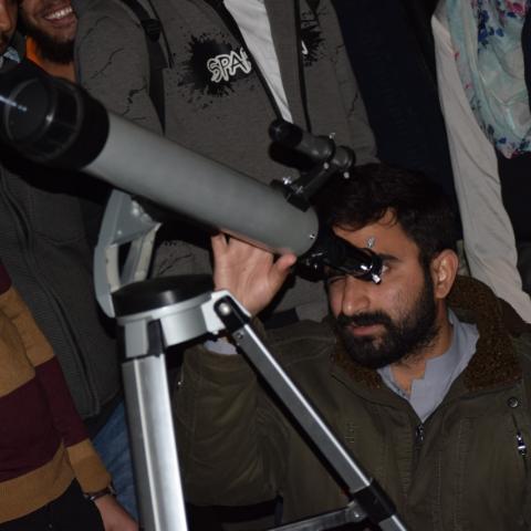 Observation through telescope