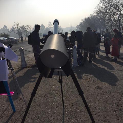 Solar Eclipse, 26 Dec 2019, Some of the projection based methods. Picture Credit: Hammad Hamid.