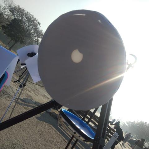 Solar Eclipse, 26 Dec 2019, Projection through a telescope.
